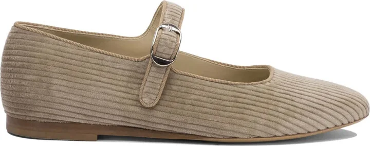 Corduroy Buckle Ballet Flats