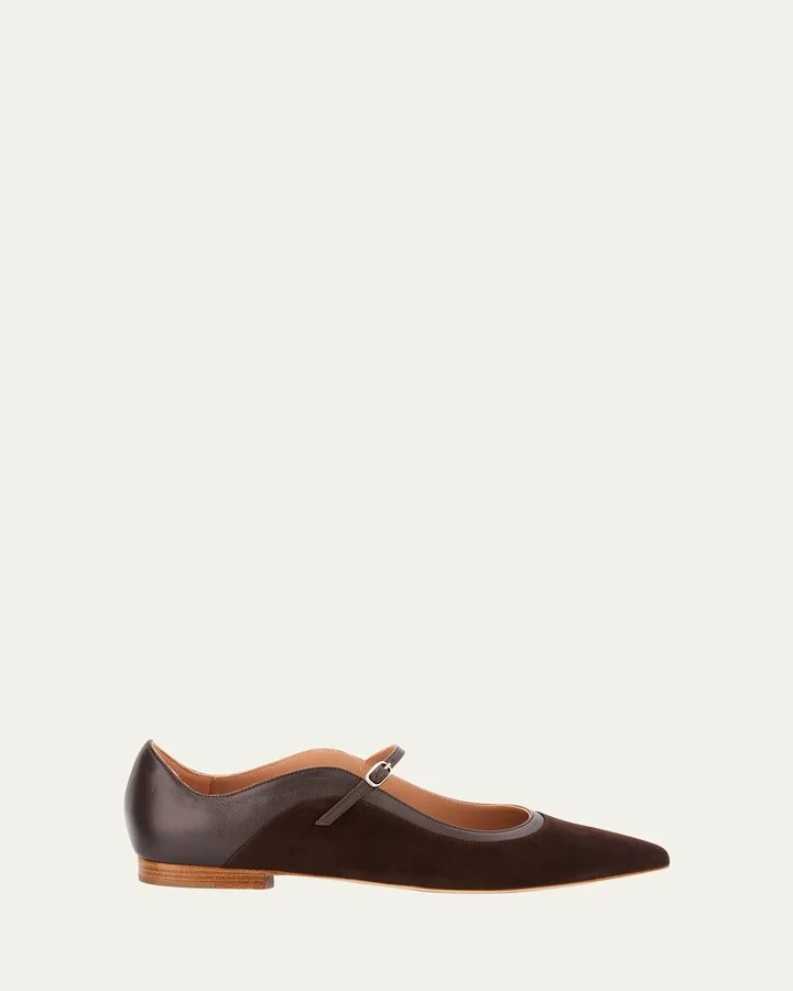 Corina Monoblock Pointed-Toe Ballerina Flats