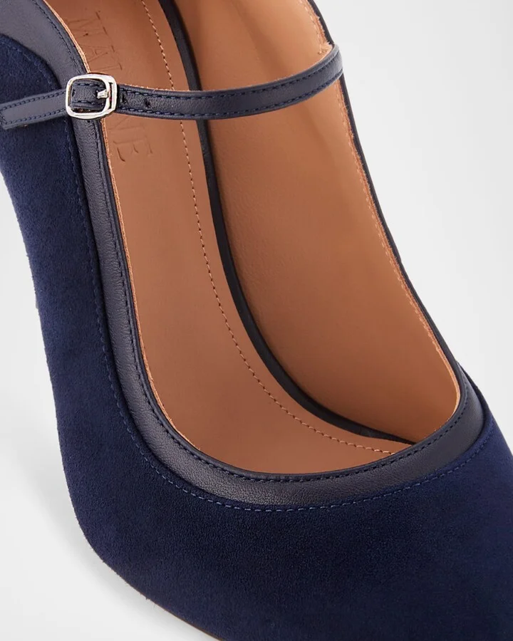 Corina Suede and Leather Mary Jane Pumps - Image 3