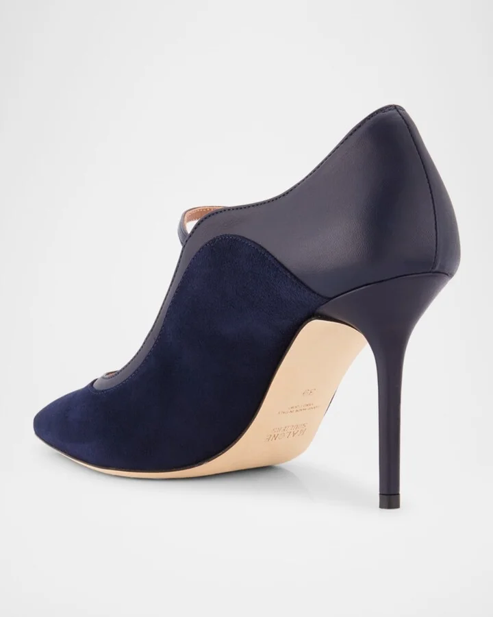 Corina Suede and Leather Mary Jane Pumps - Image 4