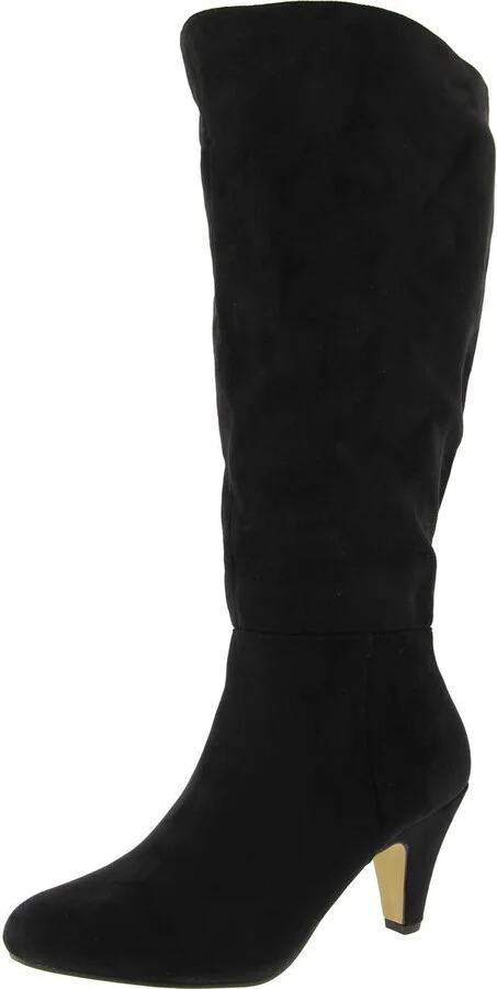 Corinne Plus Womens Wide Calf Faux Suede Knee-High Boots