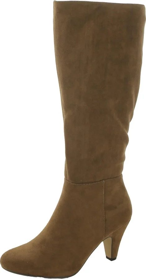 Corinne Womens Faux Suede Round Toe Knee-High Boots