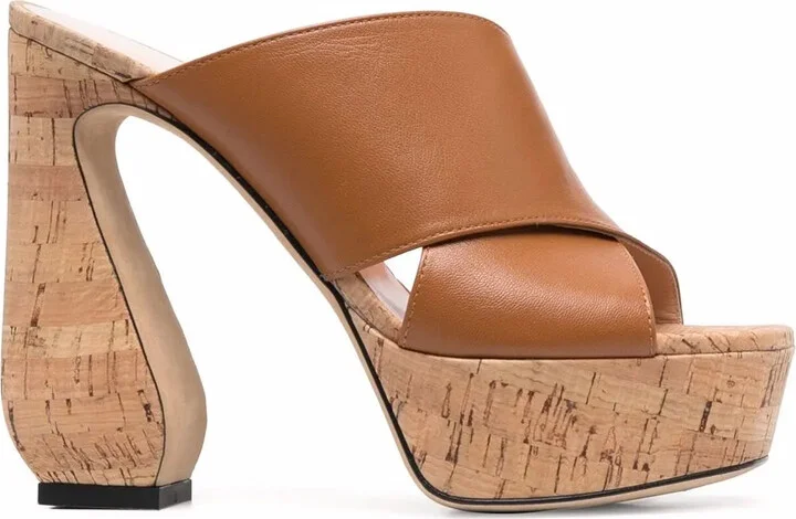 Cork Platform Open-Toe Sandals
