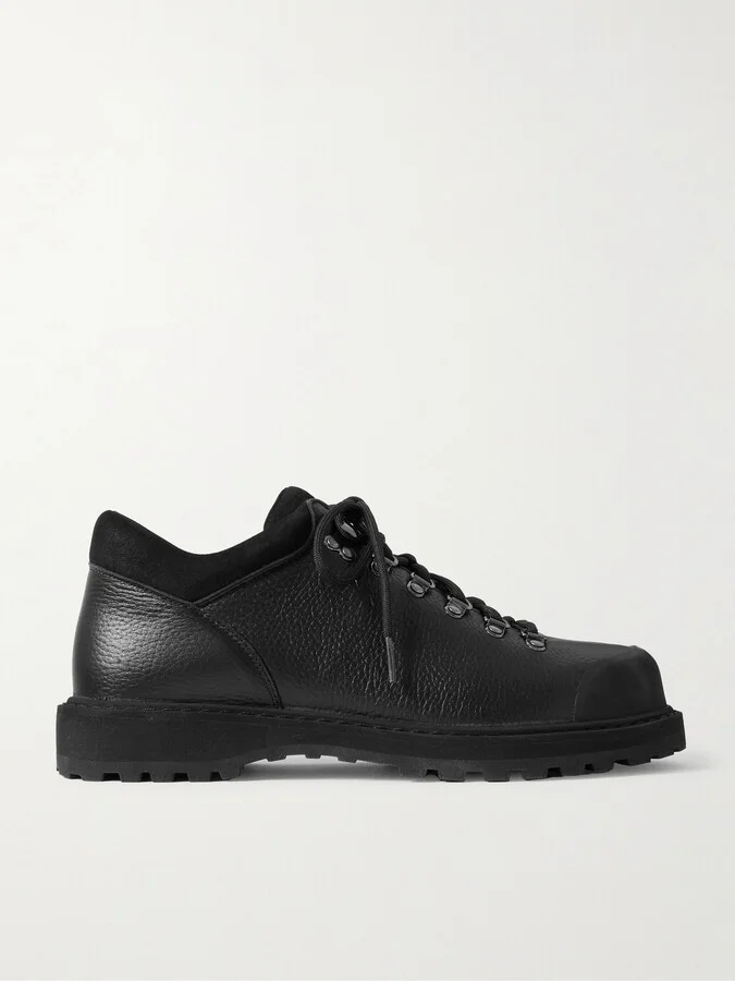 Cornaro Rubber and Suede-Trimmed Full-Grain Leather Sneakers