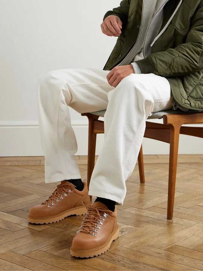 Cornaro Suede-Trimmed Full-Grain Leather Sneakers - Image 2