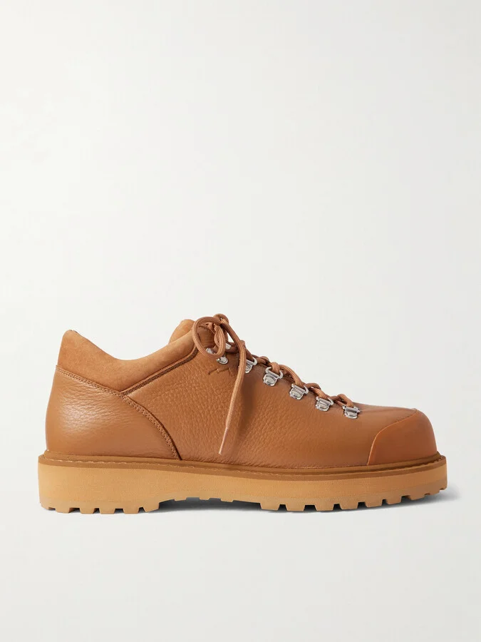 Cornaro Suede-Trimmed Full-Grain Leather Sneakers