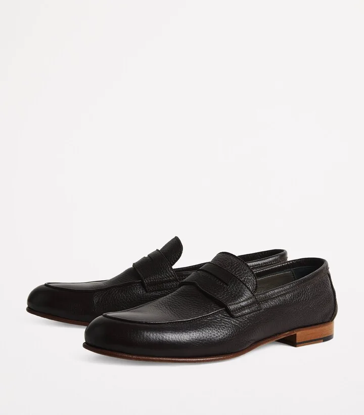 Corneliani Grained Leather Loafers - Image 3