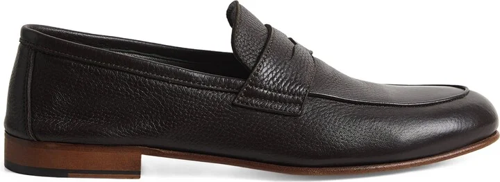 Corneliani Grained Leather Loafers