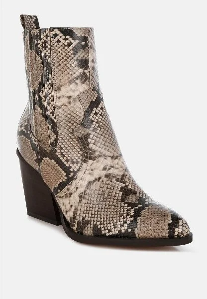 Cornus Snake Print Ankle Boots Women - Image 2