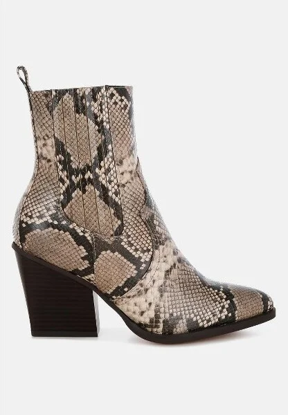 Cornus Snake Print Ankle Boots Women