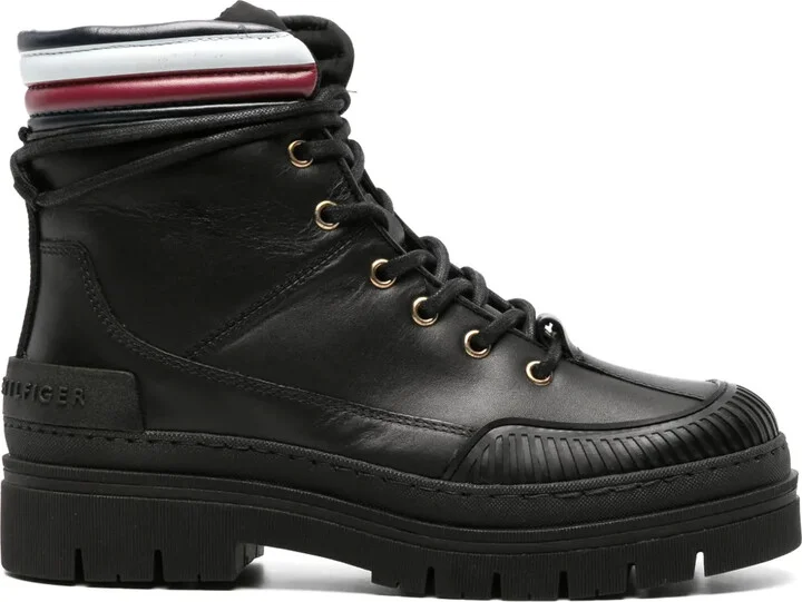 Corporate leather ankle boots