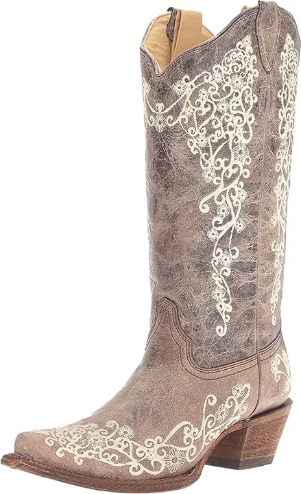 Corral Boots A1094 Women's Boots Brown/Crater Bone : 5 B - Medium, Leather - Image 2