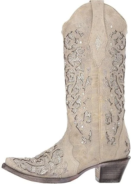 Corral Boots A3322 Cowboy Women's Boots White Glitter : 5 B - Medium, Leather - Image 7