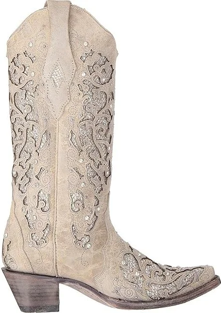 Corral Boots A3322 Cowboy Women's Boots White Glitter : 5 B - Medium, Leather - Image 8