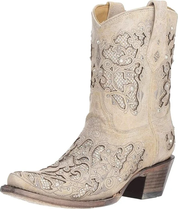 Corral Boots A3550 Women's Boots White Glitter : 7.5 B - Medium, Leather - Image 2