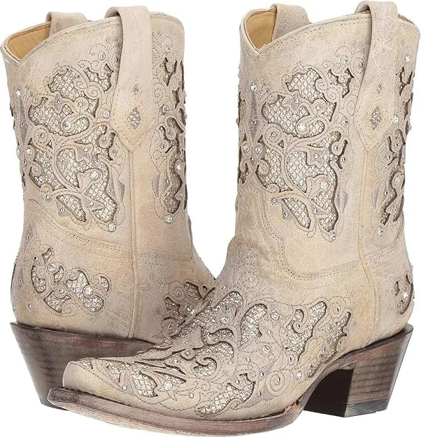 Corral Boots A3550 Women's Boots White Glitter : 7.5 B - Medium, Leather