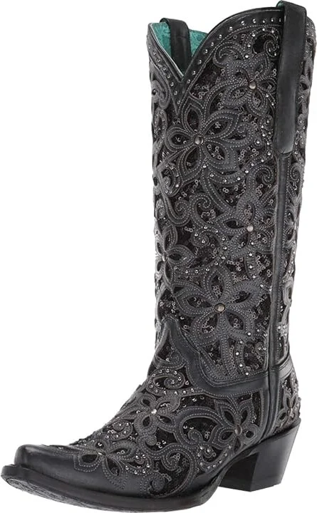 Corral Boots A3752 Women's Boots Black : 5.5 B - Medium, Leather - Image 2
