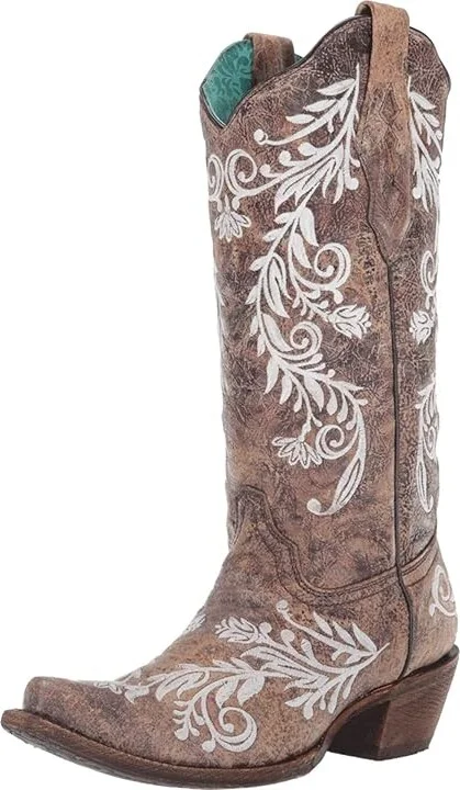 Corral Boots A3753 Women's Boots Brown/White : 8 B - Medium, Leather - Image 2