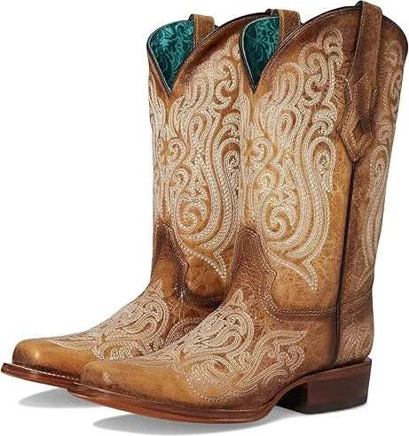 Corral Boots A4580 Cowboy Women's Boots Straw : 7.5 B - Medium, Leather