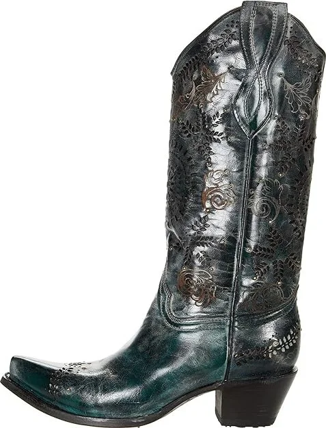 Corral Boots L2023 Women's Boots Green/Black : 8 B - Medium, Leather - Image 6