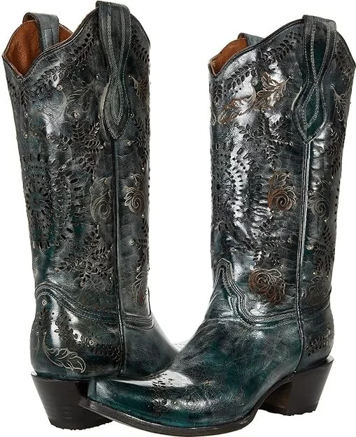 Corral Boots L2023 Women's Boots Green/Black : 8 B - Medium, Leather