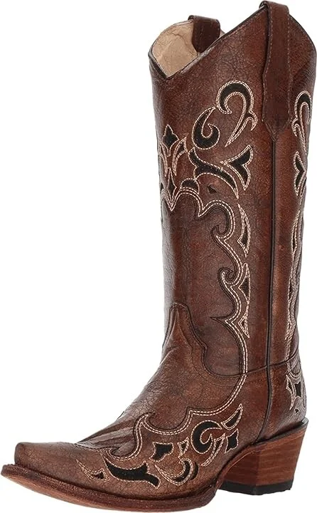 Corral Boots L5247 Cowboy Women's Boots Black/Brown : 5 B - Medium, Leather - Image 2