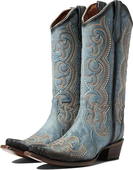 Corral Boots L5869 Women's Shoes Blue Jean : 8.5 B - Medium, Leather