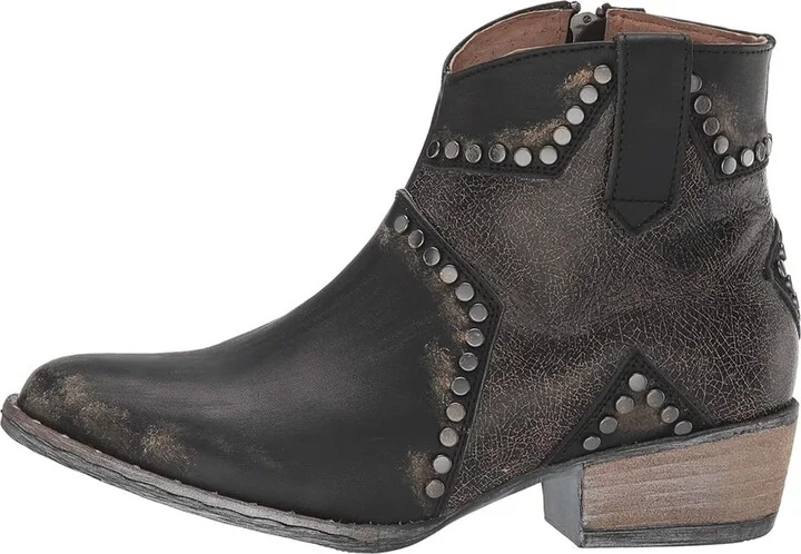 Corral Boots Women's Black Star Inlay & Studs Ankle Boots