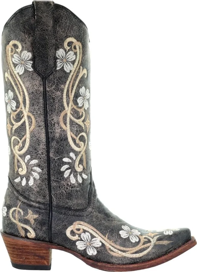CORRAL BOOTS Women's Circle G L5175 Multi-Colored Embroidered Leather Cowgirl Boots