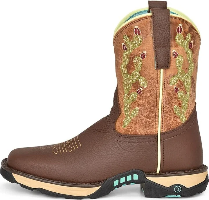 Corral Boots Women's Farm & Ranch Cactus-Stitched Hydro-Resistant Arch-Support Handcrafted Western Mid Calf Boot