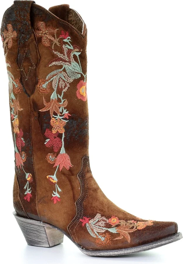 Corral Boots Women's Lamb Floral Embroidery Western Boot