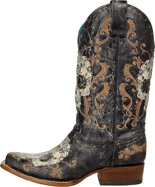 Corral Boots Z5005 Women's Boots Black/White : 9 B - Medium, Leather - Image 6