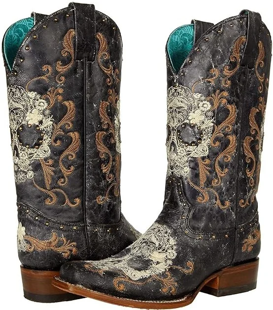 Corral Boots Z5005 Women's Boots Black/White : 9 B - Medium, Leather