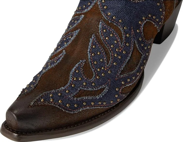 Corral Boots Z5283 Cowboy Women's Boots Brown/Denim : 7.5 B - Medium, Leather - Image 2
