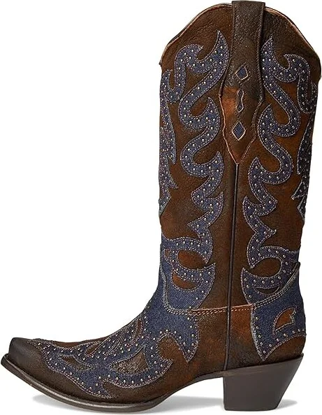 Corral Boots Z5283 Cowboy Women's Boots Brown/Denim : 7.5 B - Medium, Leather - Image 6