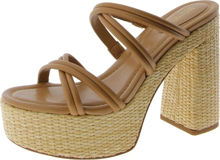 CORRINE PLATFORM Womens Faux Leather Open Toe Platform Sandals