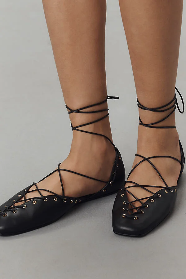 Corset Lace-Up Flats - Image 2