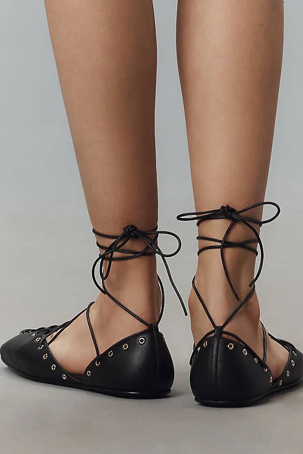 Corset Lace-Up Flats - Image 3