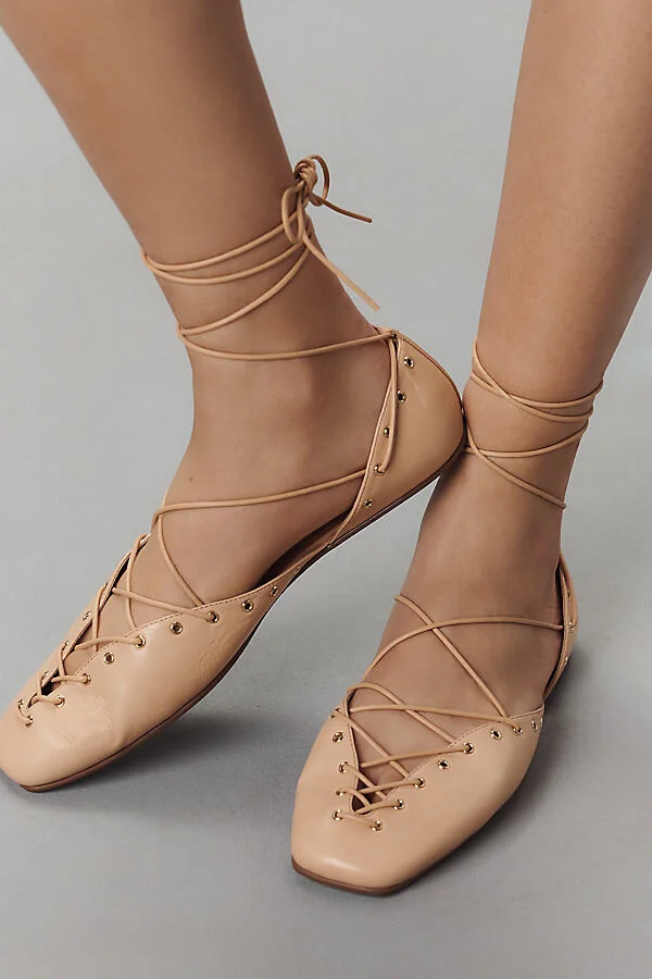 Corset Lace-Up Flats - Image 2