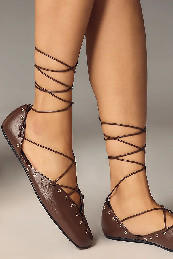 Corset Lace-Up Flats - Image 2