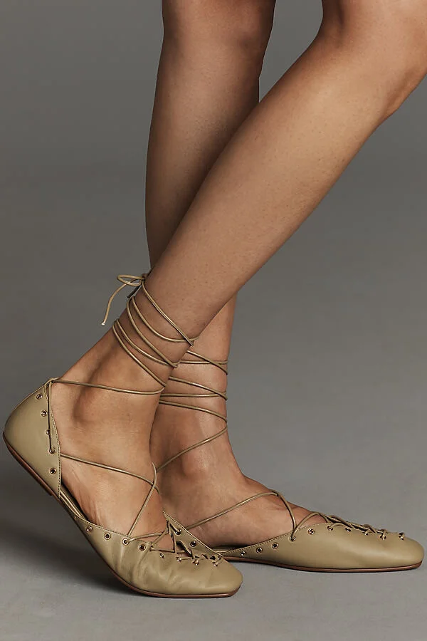 Corset Lace-Up Flats