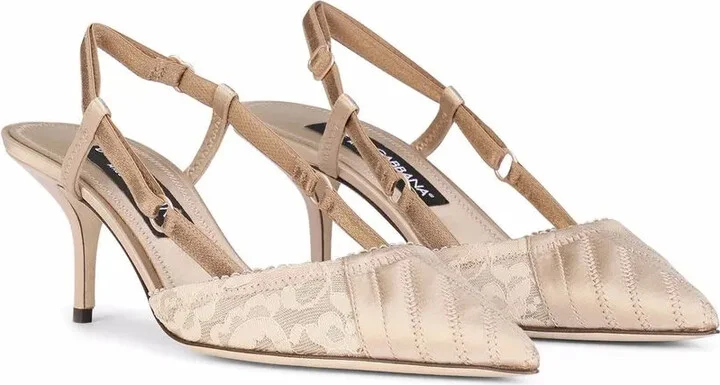 Corset-Style Satin Slingback Pumps - Image 2
