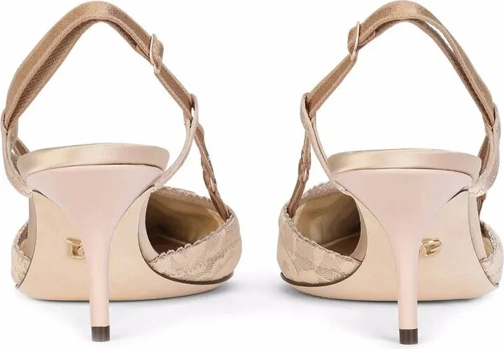 Corset-Style Satin Slingback Pumps - Image 3