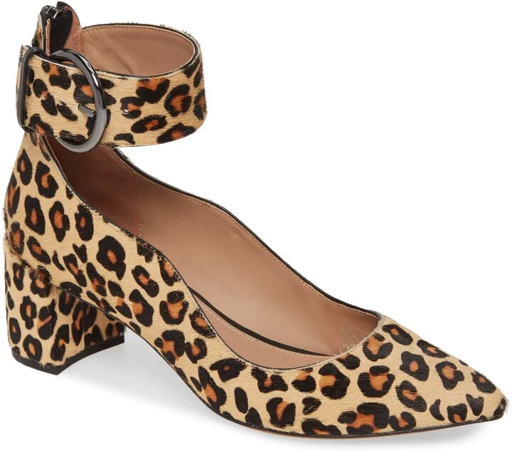 Corwyn Ankle Strap Genuine Calf Hair Pump