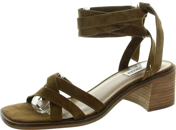 Cory Womens Strappy Suede Block Heel