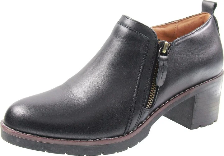 Cosa Womens Zipper Leather Ankle Boots