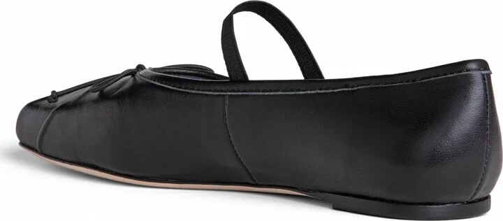 Cosie Black Leather Comfortable Ballerina - Image 2