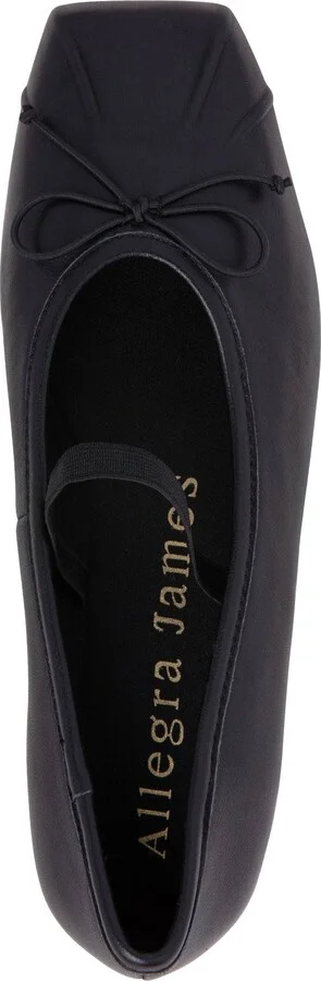 Cosie Black Leather Comfortable Ballerina - Image 4