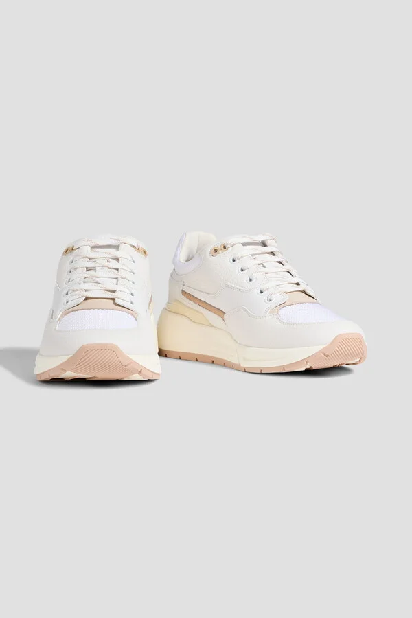 Cosma mesh, smooth and pebbled-leather sneakers - Image 2