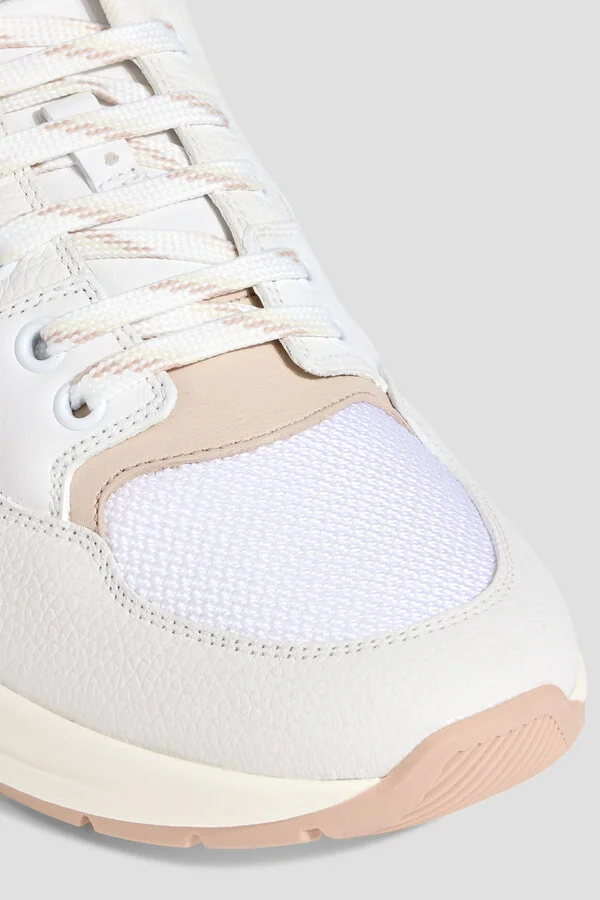 Cosma mesh, smooth and pebbled-leather sneakers - Image 4
